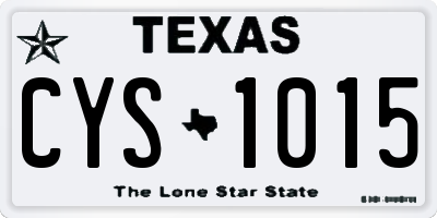 TX license plate CYS1015