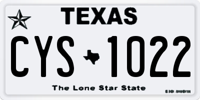 TX license plate CYS1022