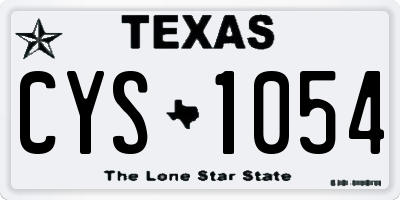 TX license plate CYS1054