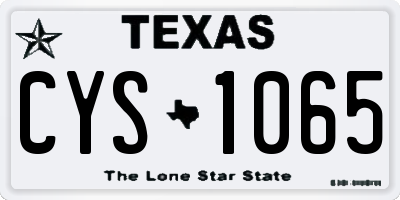 TX license plate CYS1065