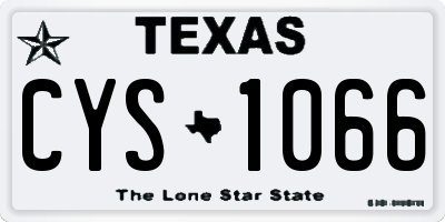 TX license plate CYS1066