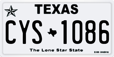TX license plate CYS1086