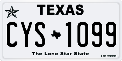 TX license plate CYS1099