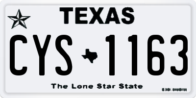 TX license plate CYS1163