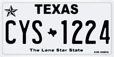 TX license plate CYS1224