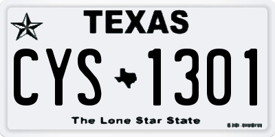 TX license plate CYS1301