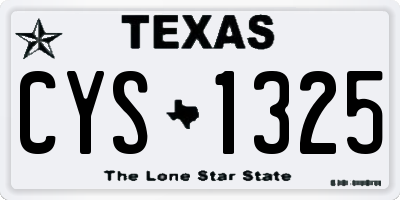 TX license plate CYS1325