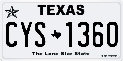 TX license plate CYS1360