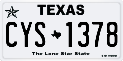 TX license plate CYS1378