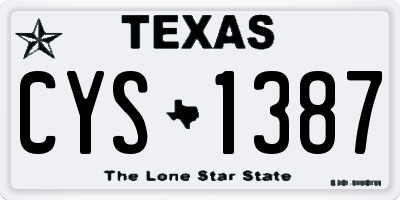TX license plate CYS1387