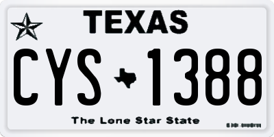 TX license plate CYS1388