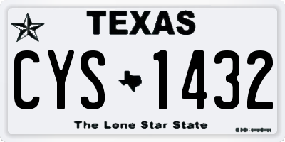 TX license plate CYS1432