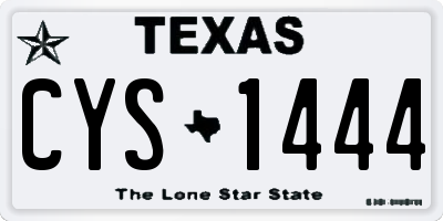 TX license plate CYS1444