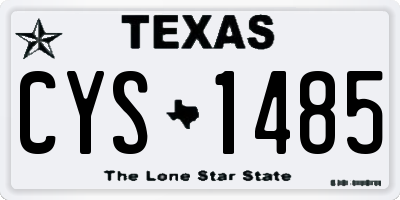 TX license plate CYS1485