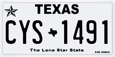 TX license plate CYS1491