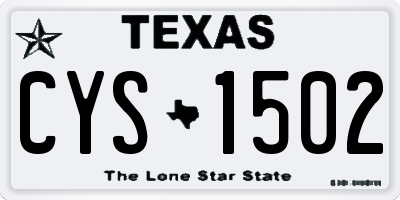 TX license plate CYS1502