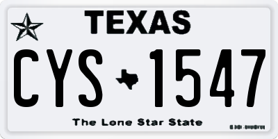 TX license plate CYS1547