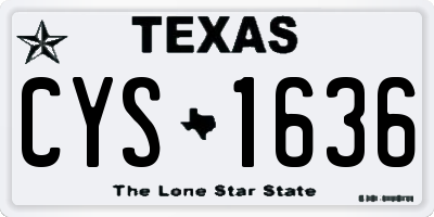 TX license plate CYS1636