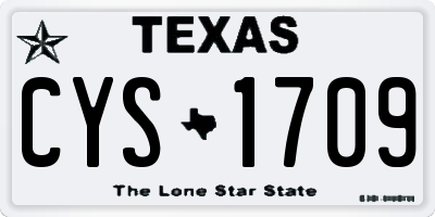 TX license plate CYS1709