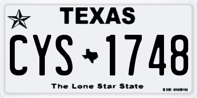 TX license plate CYS1748