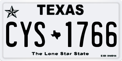 TX license plate CYS1766