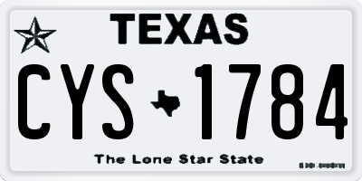 TX license plate CYS1784