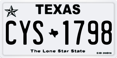 TX license plate CYS1798
