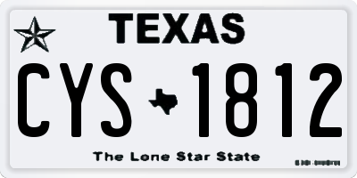 TX license plate CYS1812