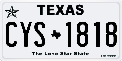 TX license plate CYS1818