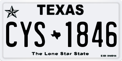 TX license plate CYS1846