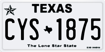 TX license plate CYS1875
