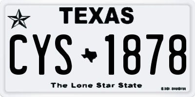TX license plate CYS1878