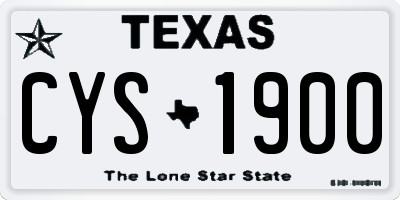 TX license plate CYS1900