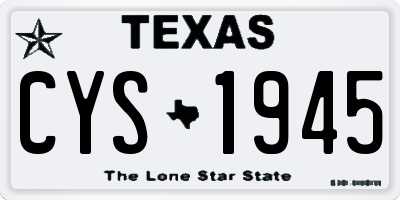 TX license plate CYS1945