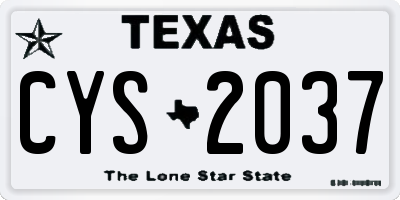TX license plate CYS2037
