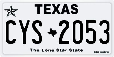 TX license plate CYS2053
