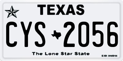TX license plate CYS2056
