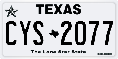 TX license plate CYS2077