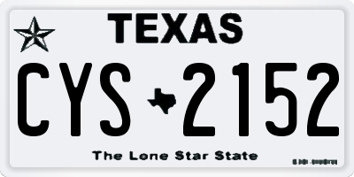 TX license plate CYS2152
