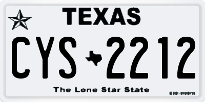 TX license plate CYS2212