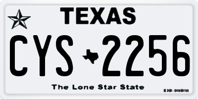 TX license plate CYS2256