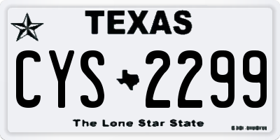 TX license plate CYS2299