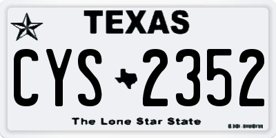 TX license plate CYS2352