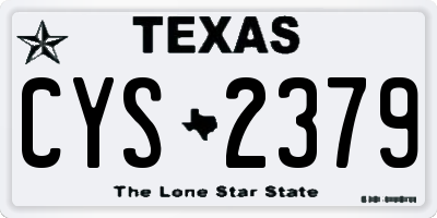 TX license plate CYS2379