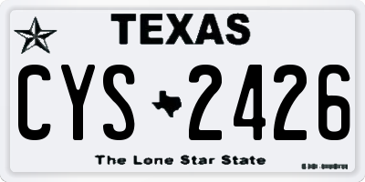 TX license plate CYS2426