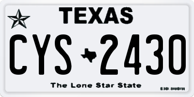 TX license plate CYS2430