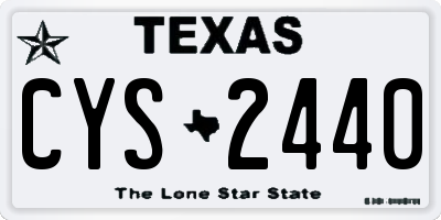 TX license plate CYS2440