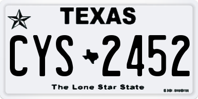 TX license plate CYS2452