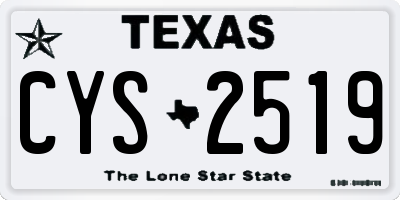 TX license plate CYS2519