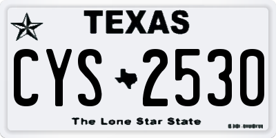 TX license plate CYS2530